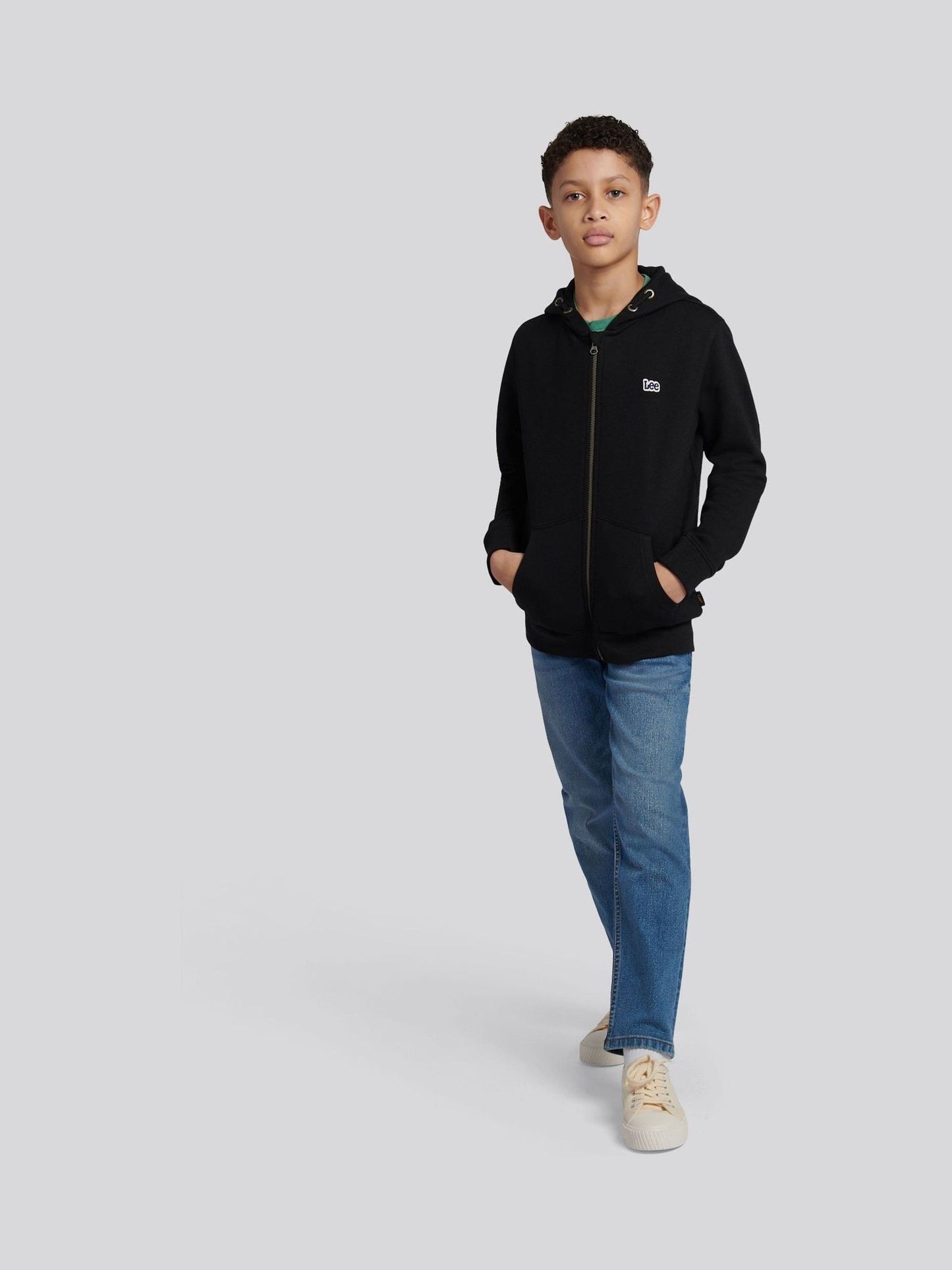 Dsiney Kidz - Lee Black Boys Badge Zip Through Hoodie image 3