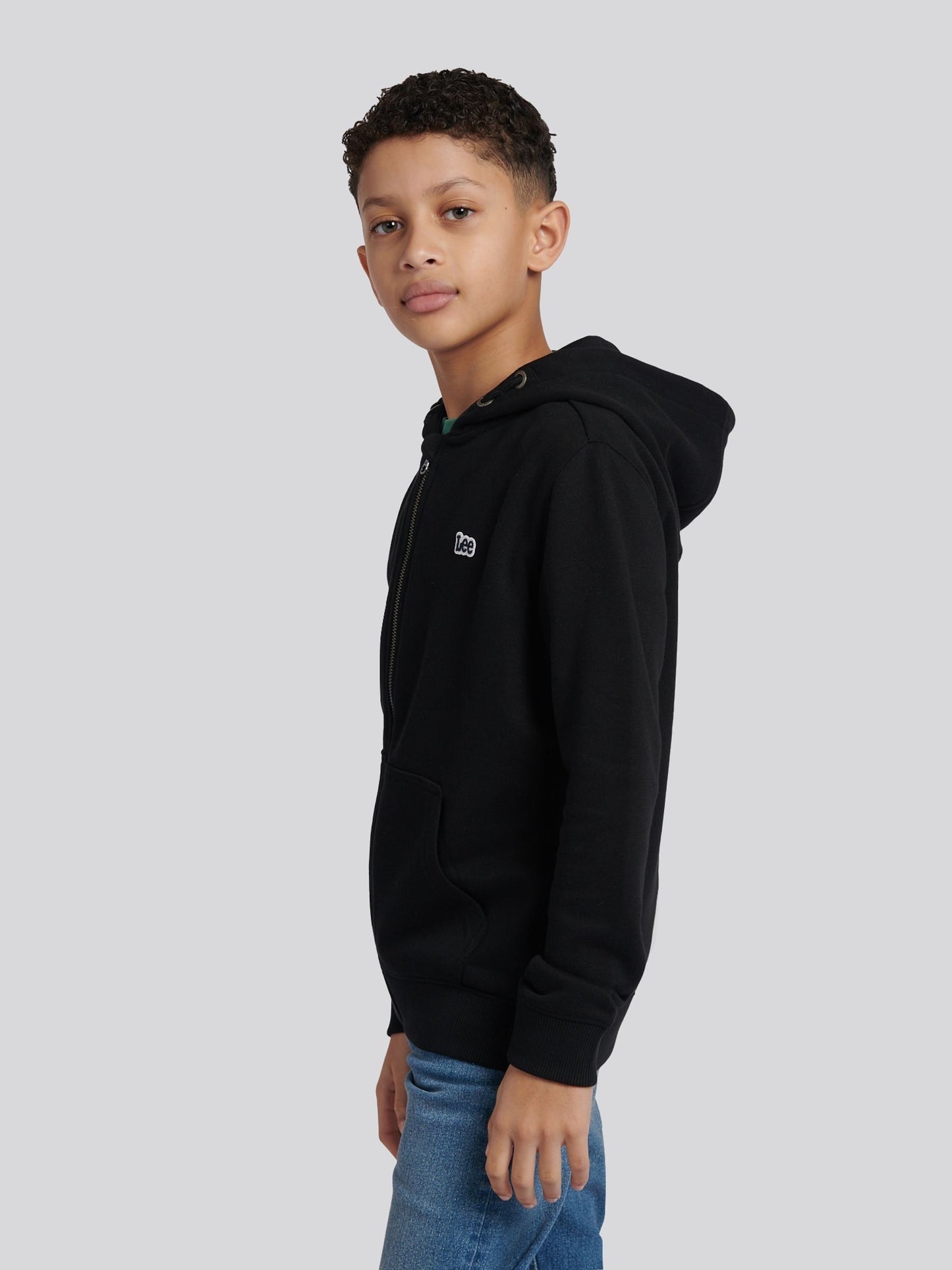 Dsiney Kidz - Lee Black Boys Badge Zip Through Hoodie image 4