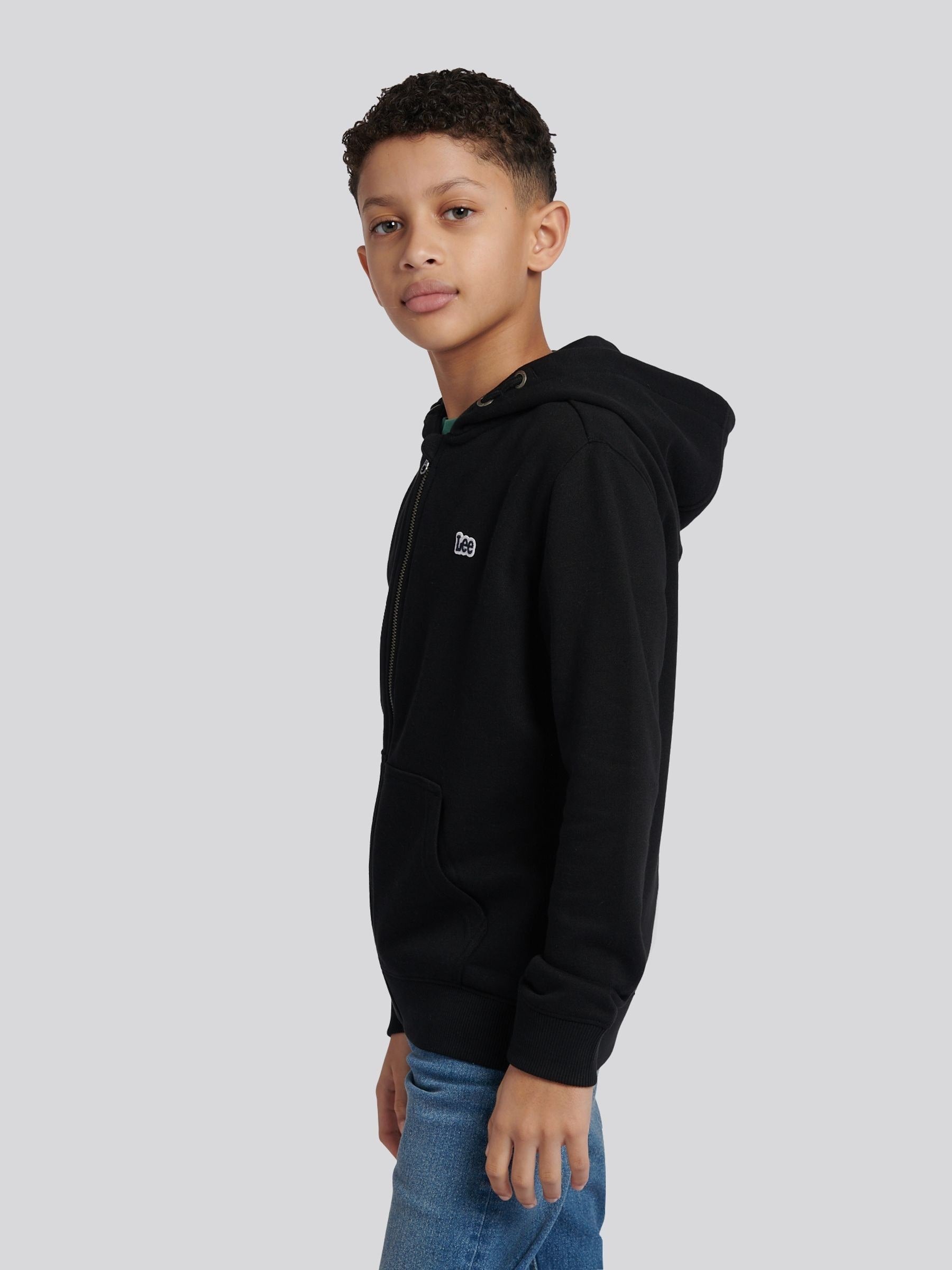 Dsiney Kidz - Lee Black Boys Badge Zip Through Hoodie image 4