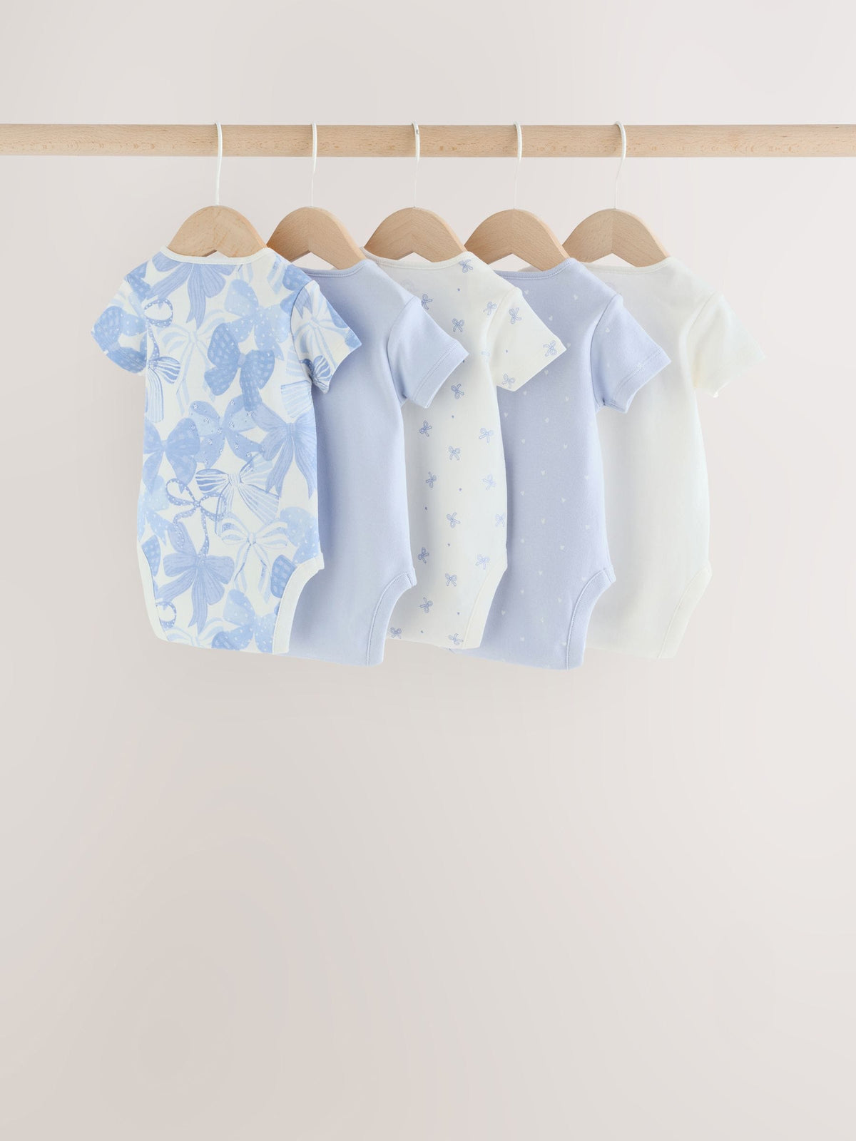 Dsiney Kidz - Blue Bow Short Sleeve Baby Bodysuit 5 Pack image 2