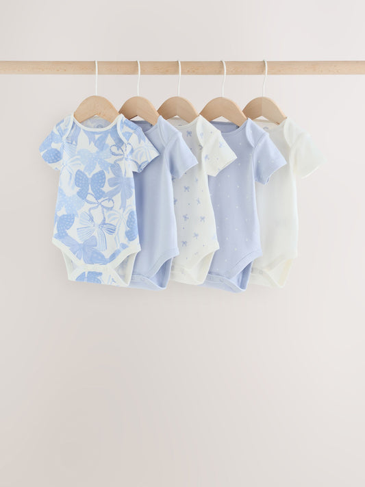 Dsiney Kidz - Blue Bow Short Sleeve Baby Bodysuit 5 Pack image 1