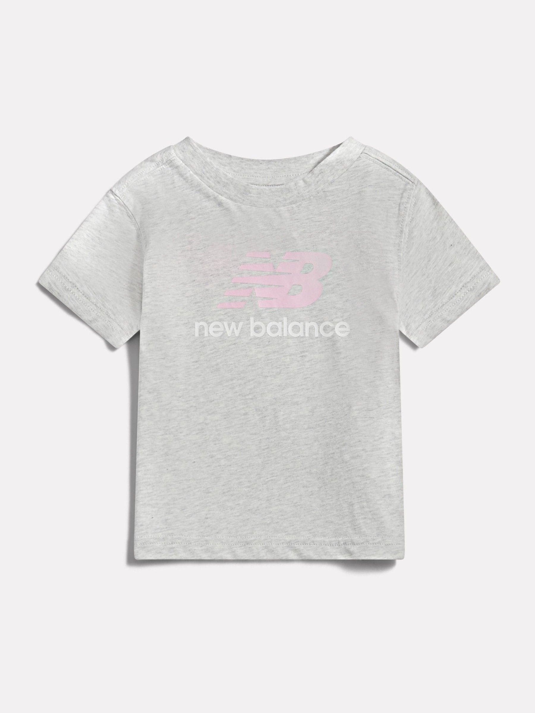 New Balance Grey Stacked Logo T-Shirt image 1