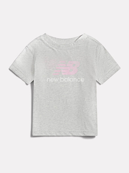 New Balance Grey Stacked Logo T-Shirt image 1