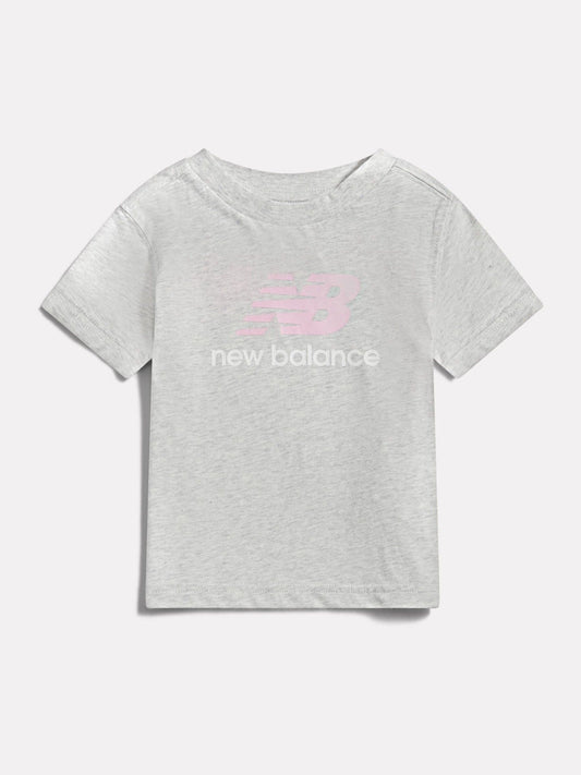 New Balance Grey Stacked Logo T-Shirt image 1