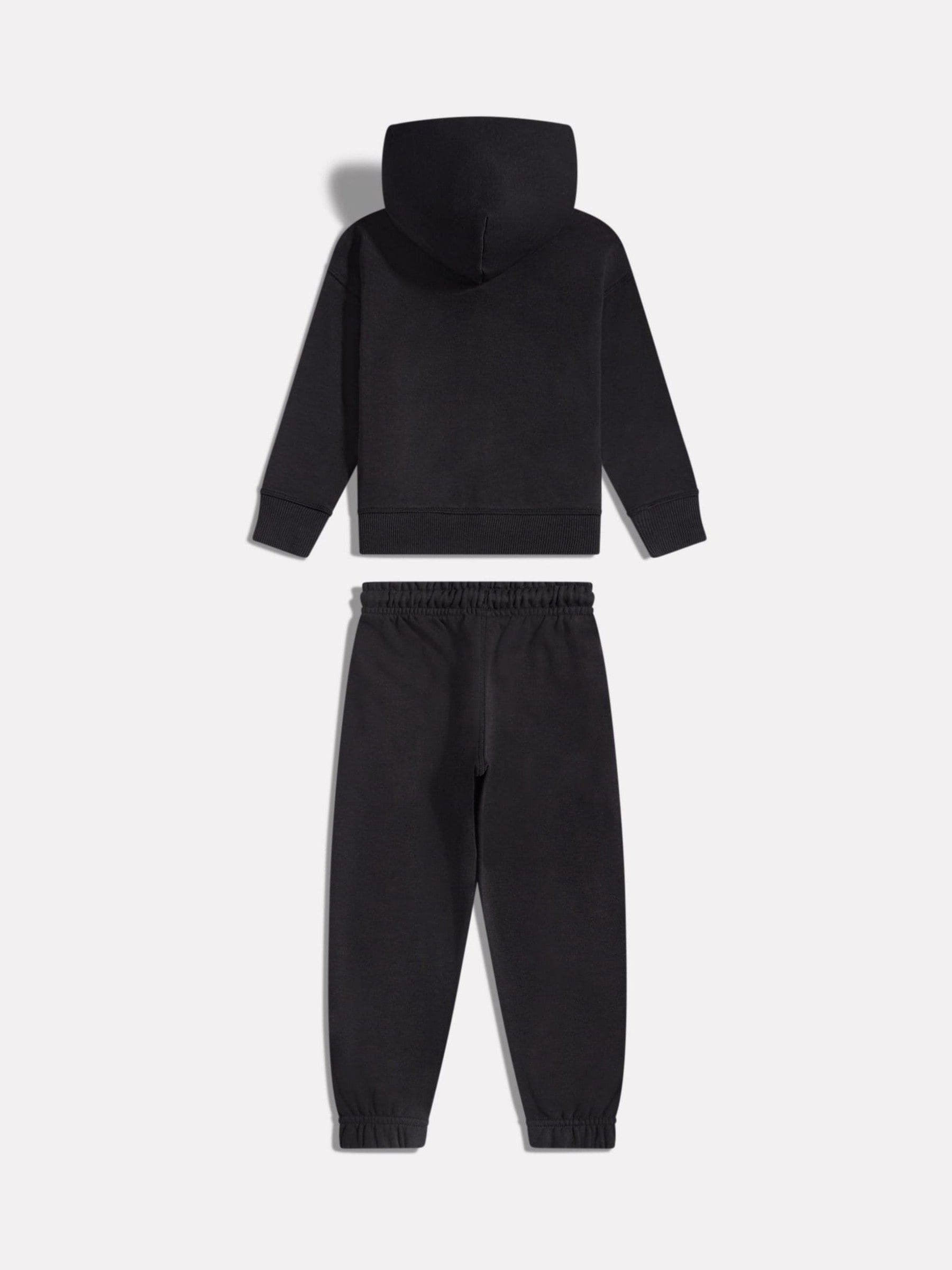 New Balance Black Linear Logo FT Zip Hoodie and Joggers Set image 2