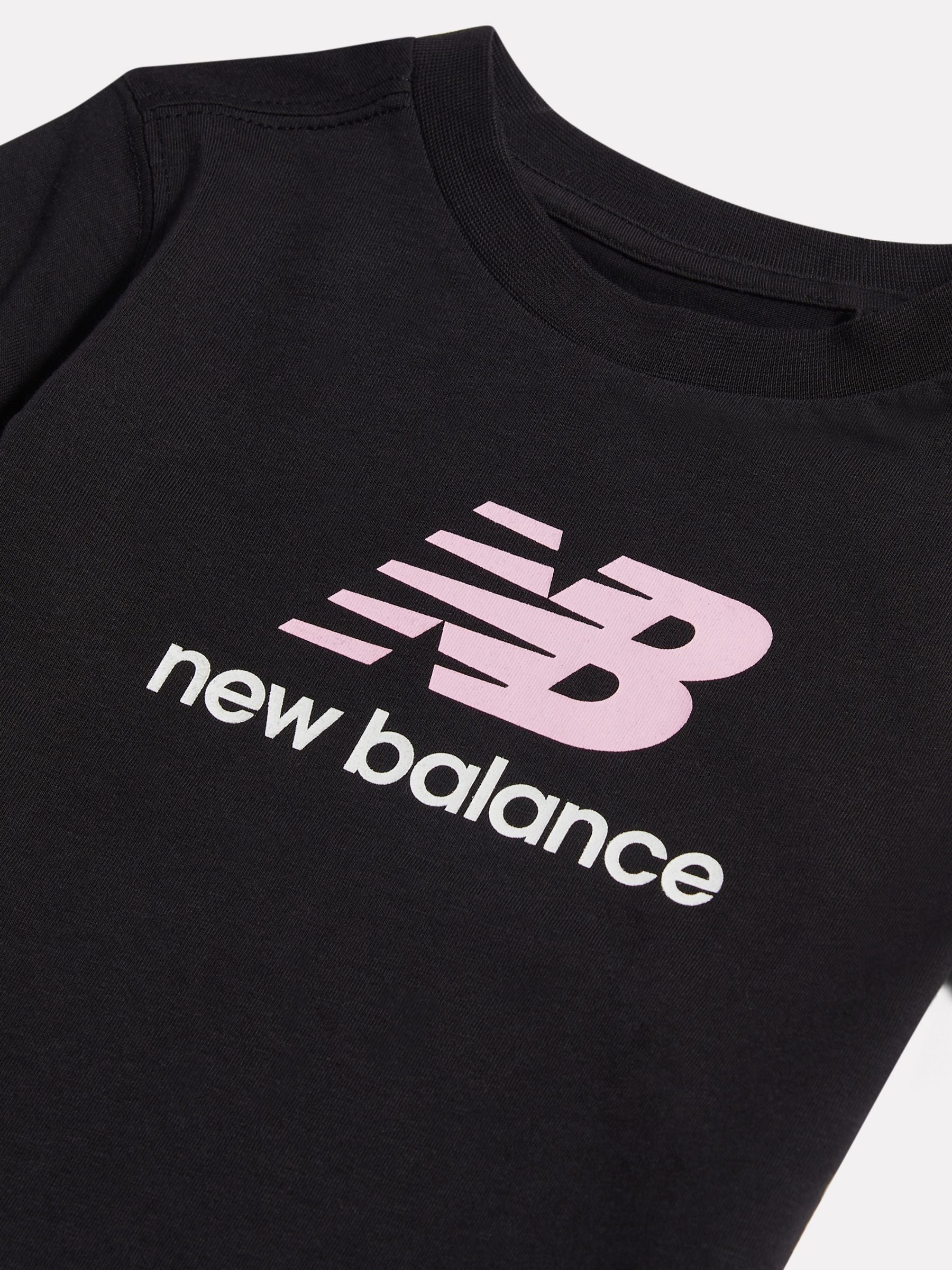 New Balance Black Stacked Logo T-Shirt image 3