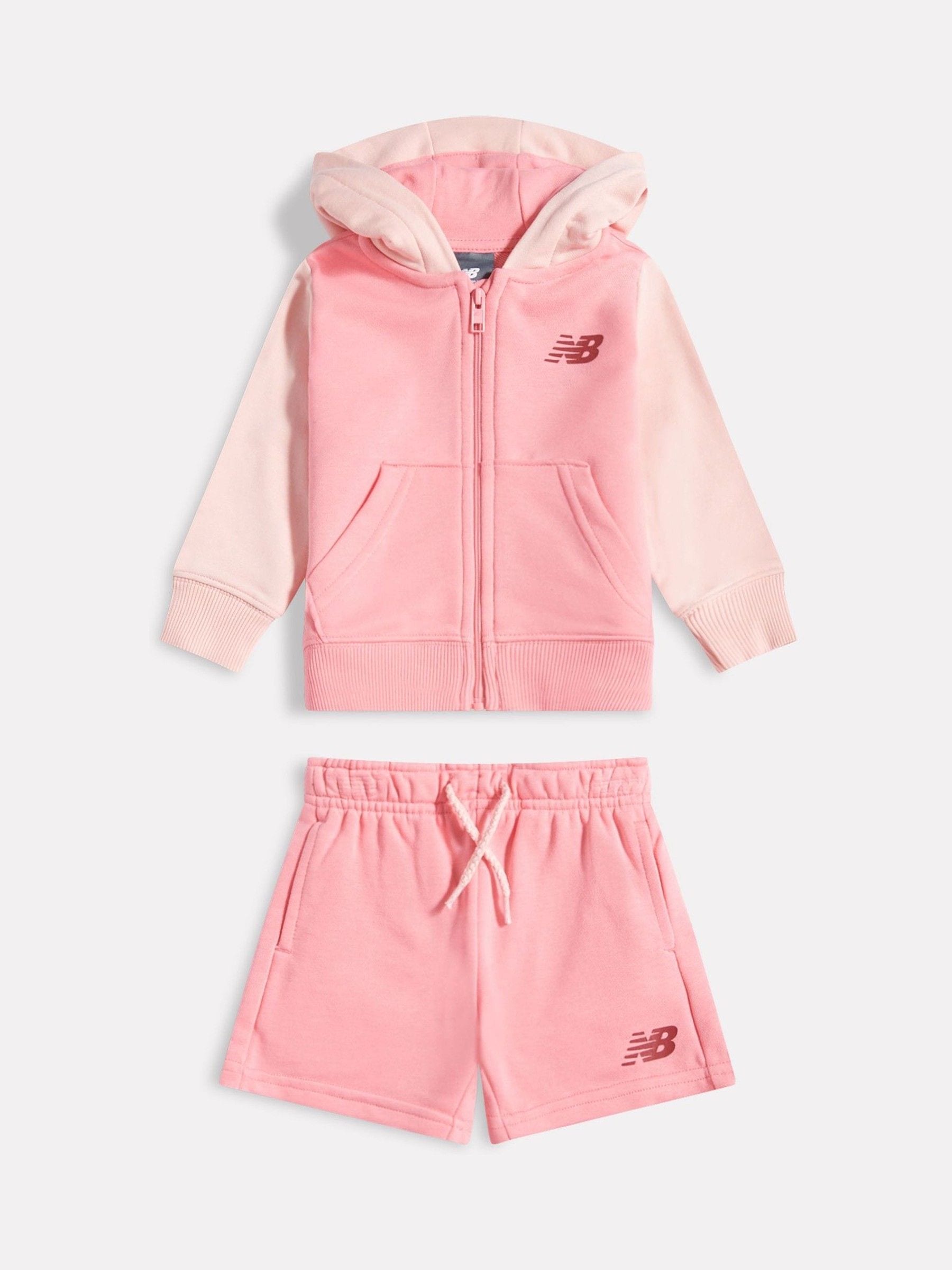 New Balance Pink Athletics FT Arch Zip Through & Shorts Set image 1