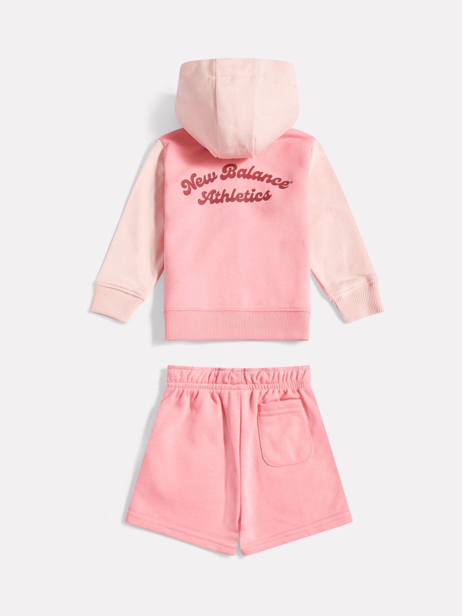 New Balance Pink Athletics FT Arch Zip Through & Shorts Set image 2