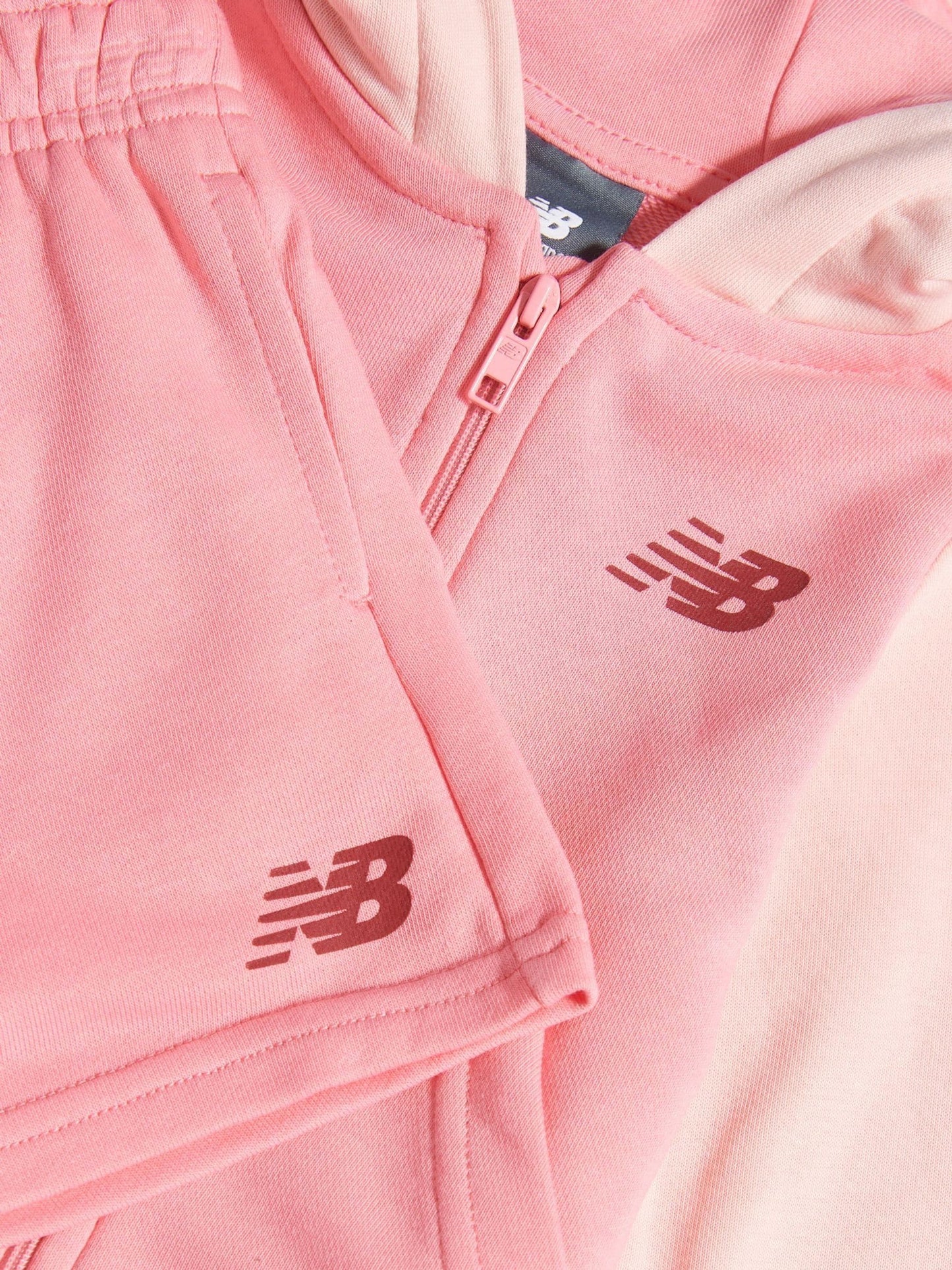 New Balance Pink Athletics FT Arch Zip Through & Shorts Set image 3