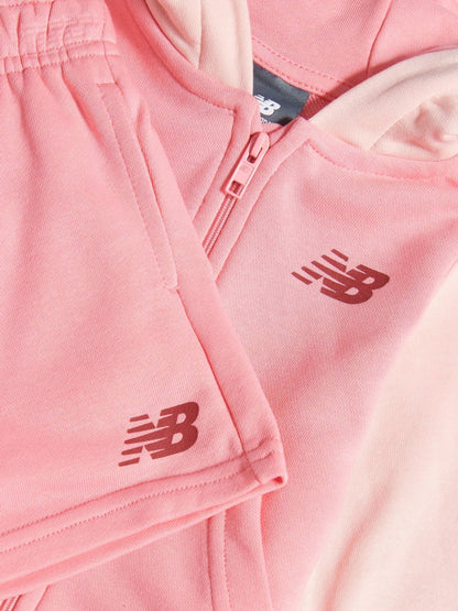 New Balance Pink Athletics FT Arch Zip Through & Shorts Set image 3