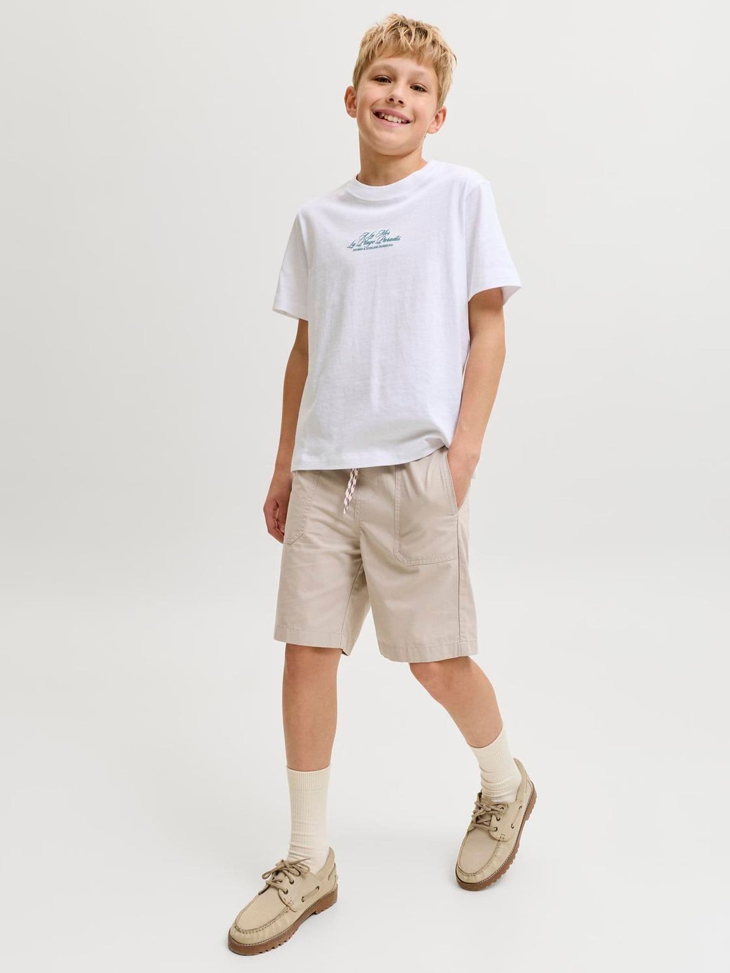 Dsiney Kidz - JACK & JONES JUNIOR Natural Cotton Jogger Shorts image 3
