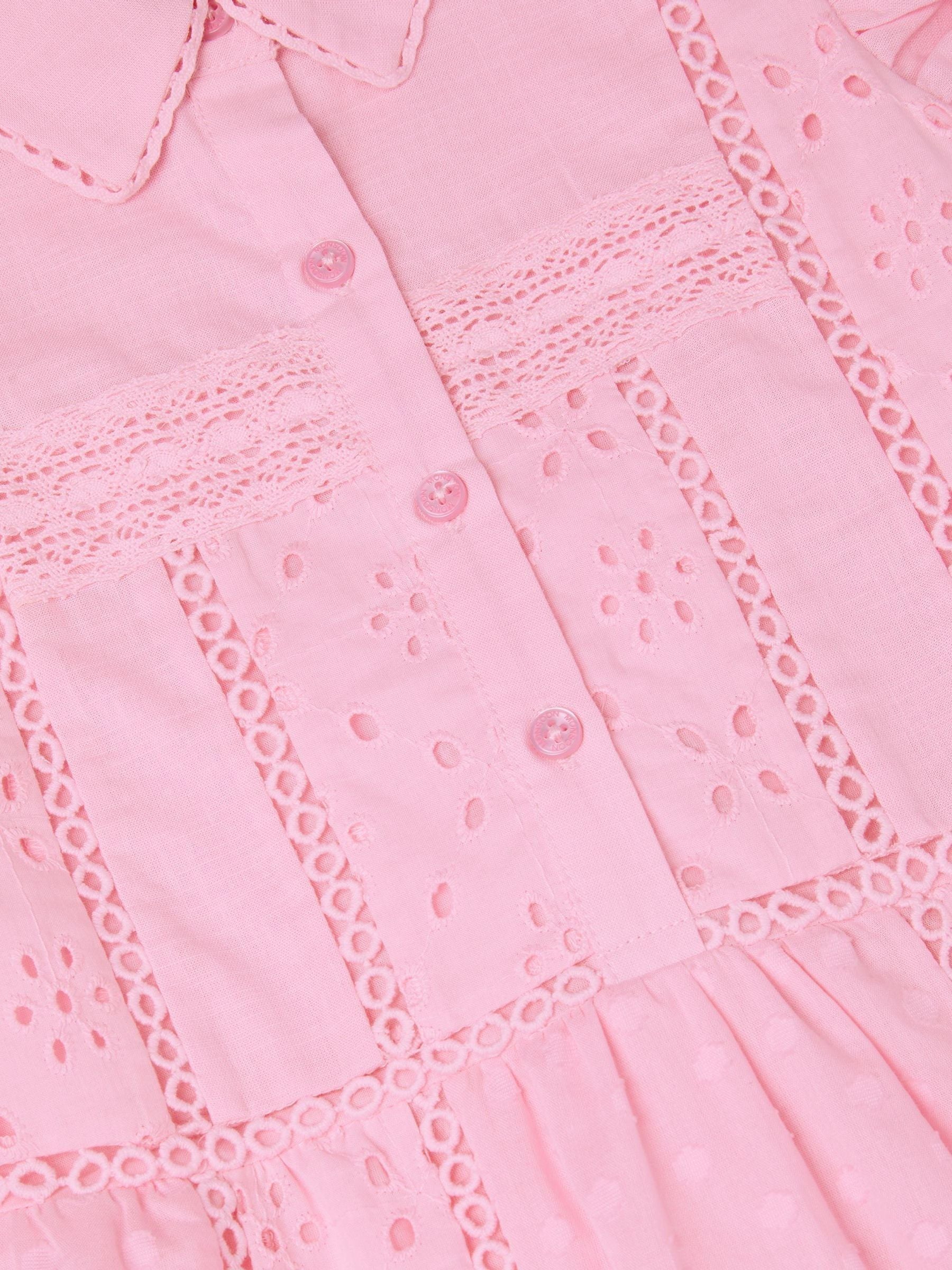 Monsoon Pink Flutter Sleeve Broderie Tiered Dress image 5