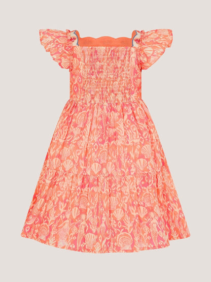 Monsoon Pink Embroidered Shell Print Dress image 1