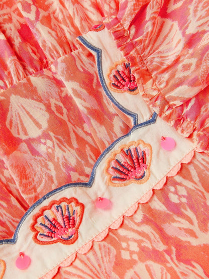 Monsoon Pink Embroidered Shell Print Dress image 2