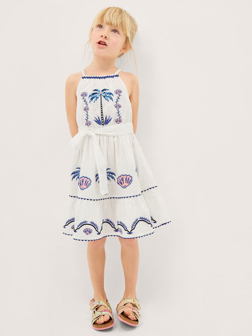 Dsiney Kidz - Monsoon Cream Shell & Palm Embellished Dress image 1