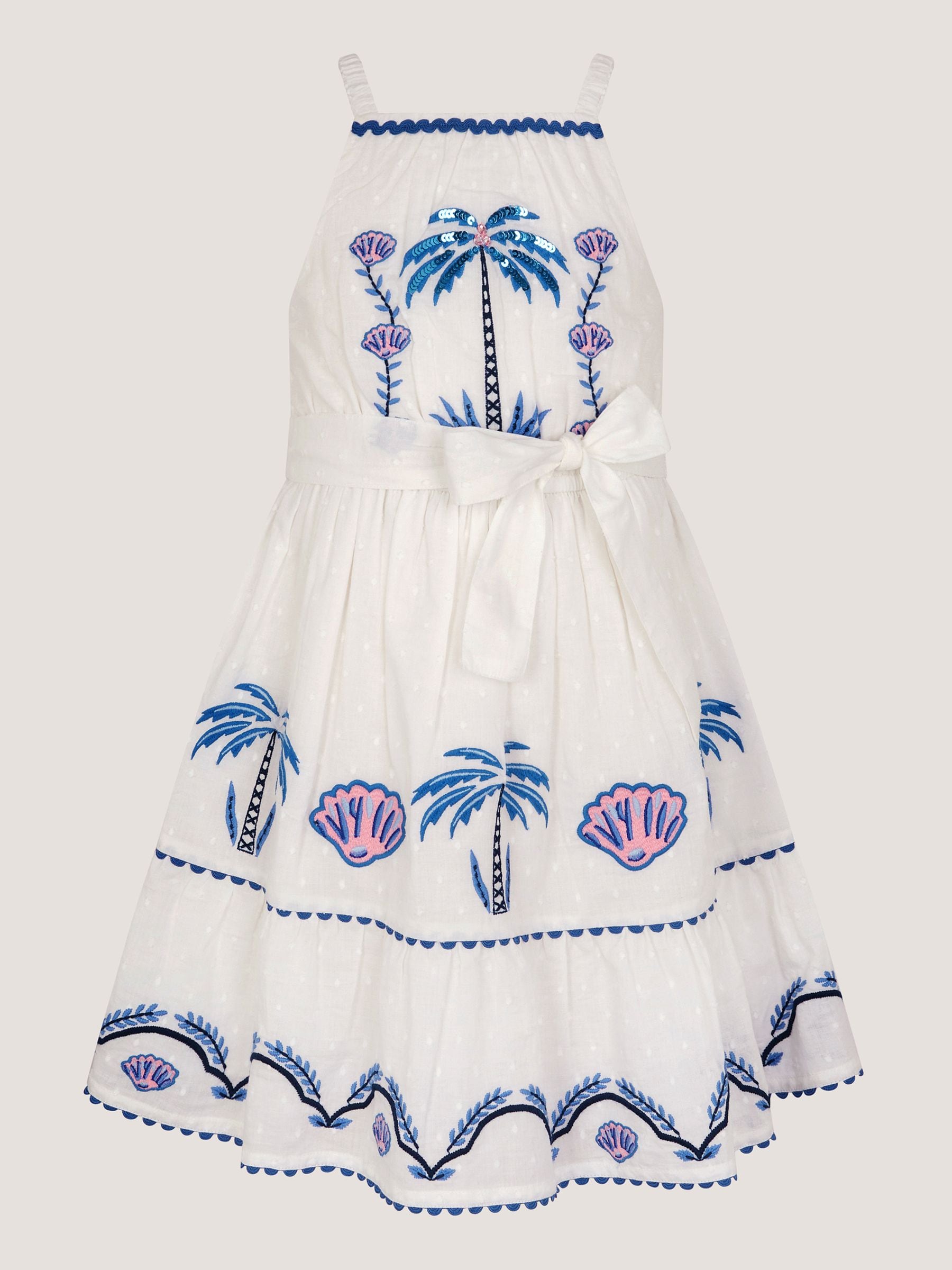 Monsoon Cream Shell & Palm Embellished Dress image 2
