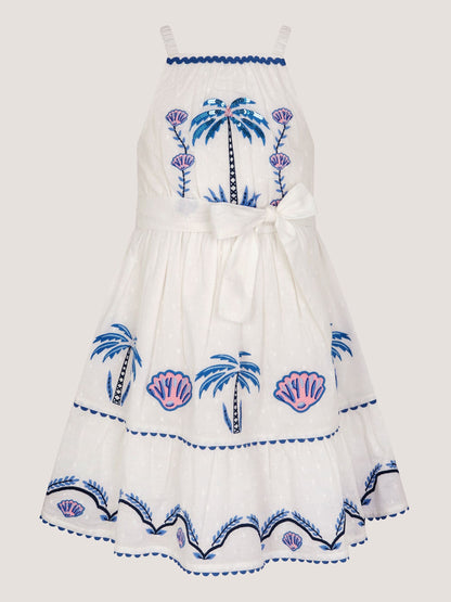 Monsoon Cream Shell & Palm Embellished Dress image 2
