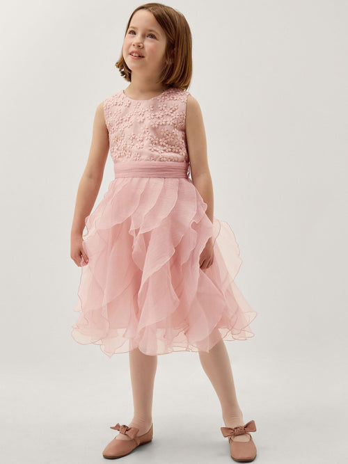 Dsiney Kidz - Monsoon Pink Daisy Embroidered Ruffle Party Dress image 1