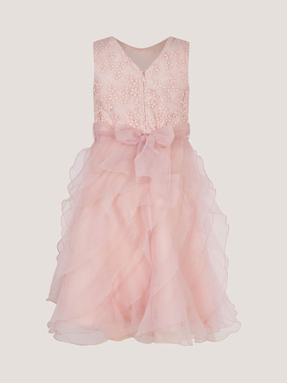 Monsoon Pink Daisy Embroidered Ruffle Party Dress image 2