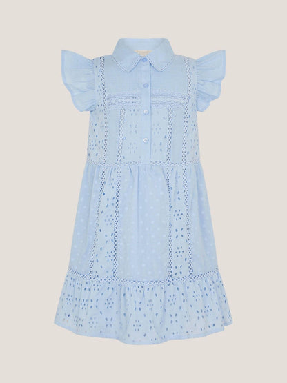 Monsoon Blue Broderie Shirt Dress image 2