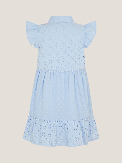 Monsoon Blue Broderie Shirt Dress image 3