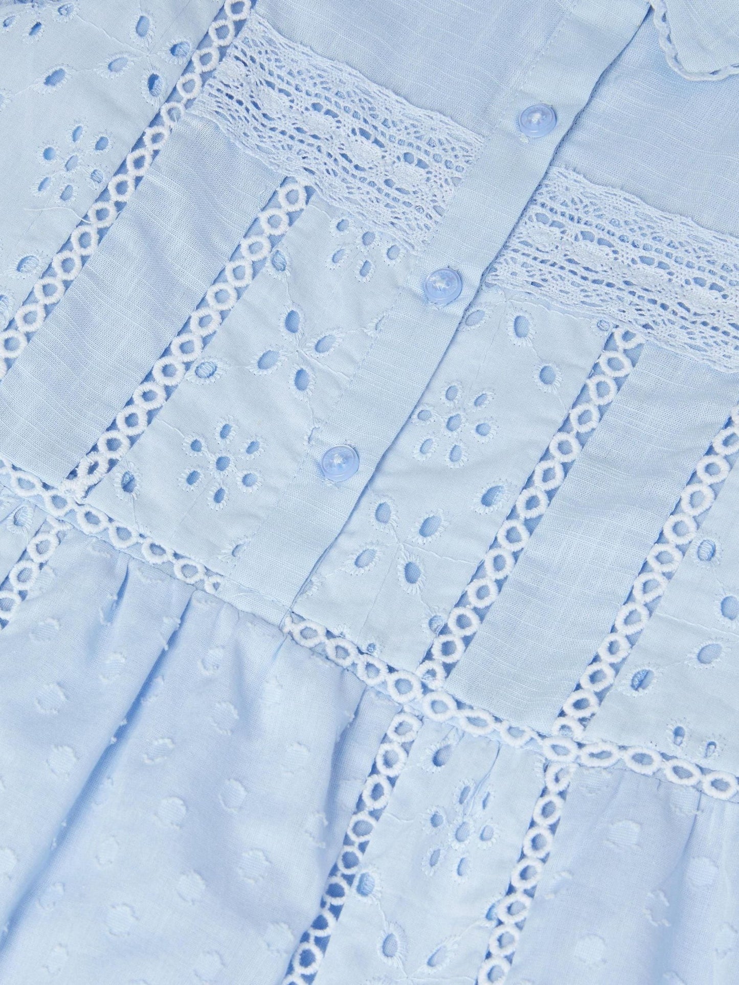 Monsoon Blue Broderie Shirt Dress image 4