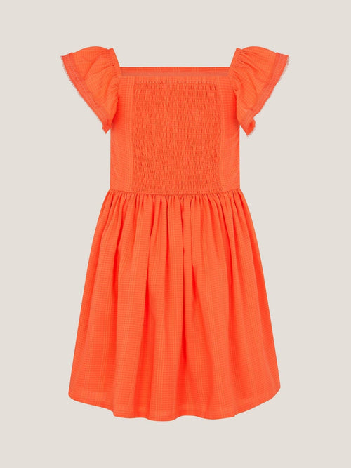 Dsiney Kidz - Monsoon Orange Floral Embroidered Square Neck Dress image 1