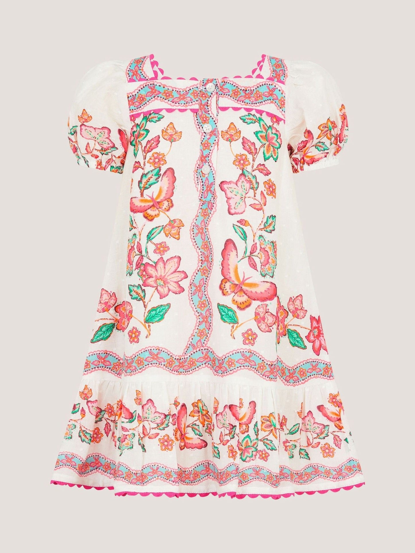 Monsoon Cream Baby Jelena Butterfly Print Dress image 1