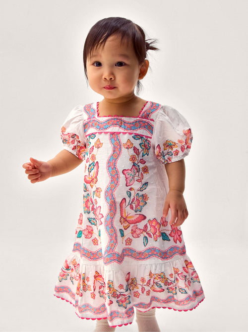 Dsiney Kidz - Monsoon Cream Baby Jelena Butterfly Print Dress image 1
