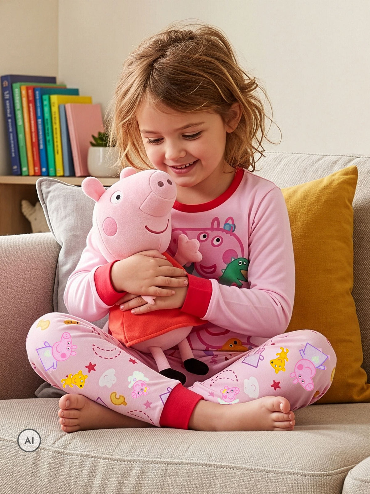 Character Pink Peppa Pig George Peppa And Evie Long Sleeve Pyjamas - image 4