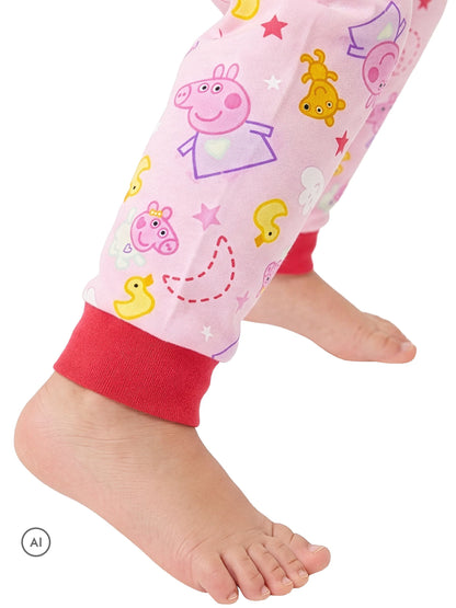 Character Pink Peppa Pig George Peppa And Evie Long Sleeve Pyjamas - image 6