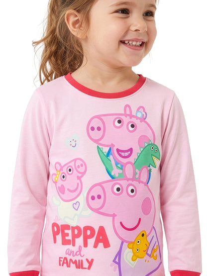 Character Pink Peppa Pig George Peppa And Evie Long Sleeve Pyjamas - image 7