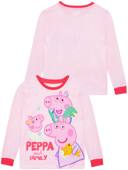 Character Pink Peppa Pig George Peppa And Evie Long Sleeve Pyjamas - image 9