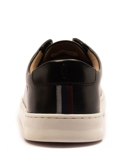 Off The Hook Black Evers Leather Slip-On Trainers with Elastic Lacing image 5