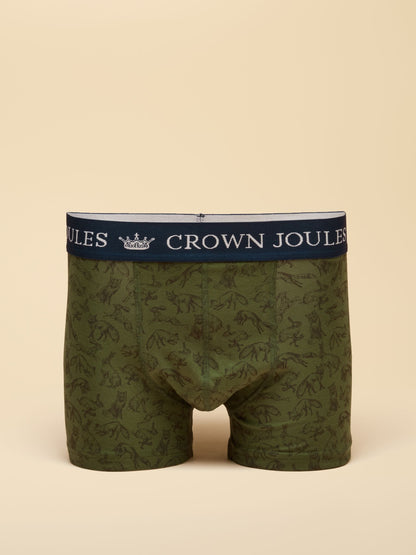 Dsiney Kidz - Joules No Fox Given Green/Navy Cotton Jersey Boxer Shorts 2 pack image 2