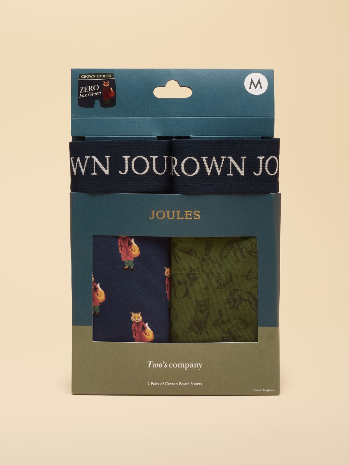 Dsiney Kidz - Joules No Fox Given Green/Navy Cotton Jersey Boxer Shorts 2 pack image 4