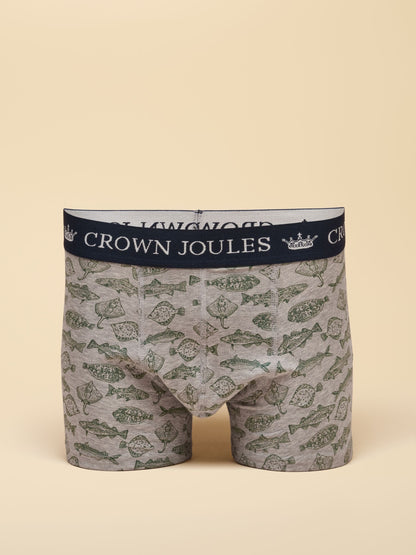 Dsiney Kidz - Joules Oh My Cod Navy/Grey Cotton Jersey Boxer Shorts 2 pack image 2