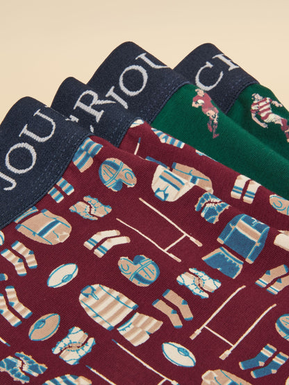 Dsiney Kidz - Joules Ruck and Roll Red/Green Cotton Jersey Boxer Shorts 2 pack image 3