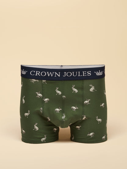 Dsiney Kidz - Joules Hare Of The Dog Green/Grey Cotton Jersey Boxer Shorts 2 pack image 2