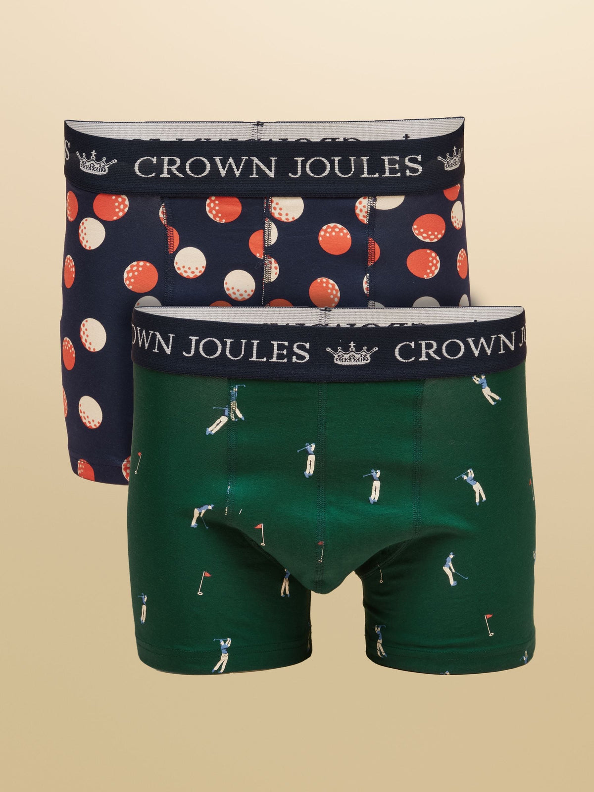 Dsiney Kidz - Joules Best By Par Green/Navy Cotton Jersey Boxer Shorts 2 pack image 1