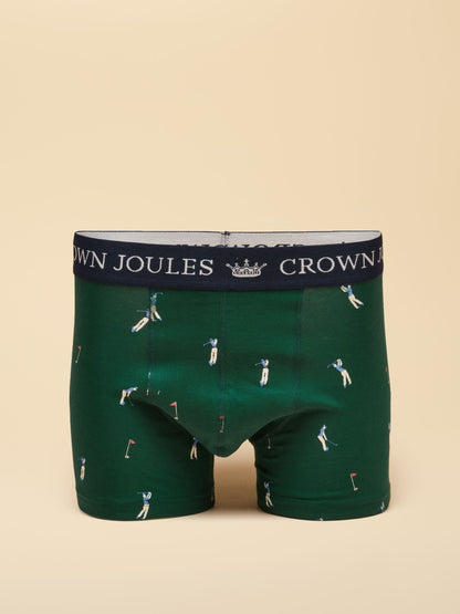 Dsiney Kidz - Joules Best By Par Green/Navy Cotton Jersey Boxer Shorts 2 pack image 3