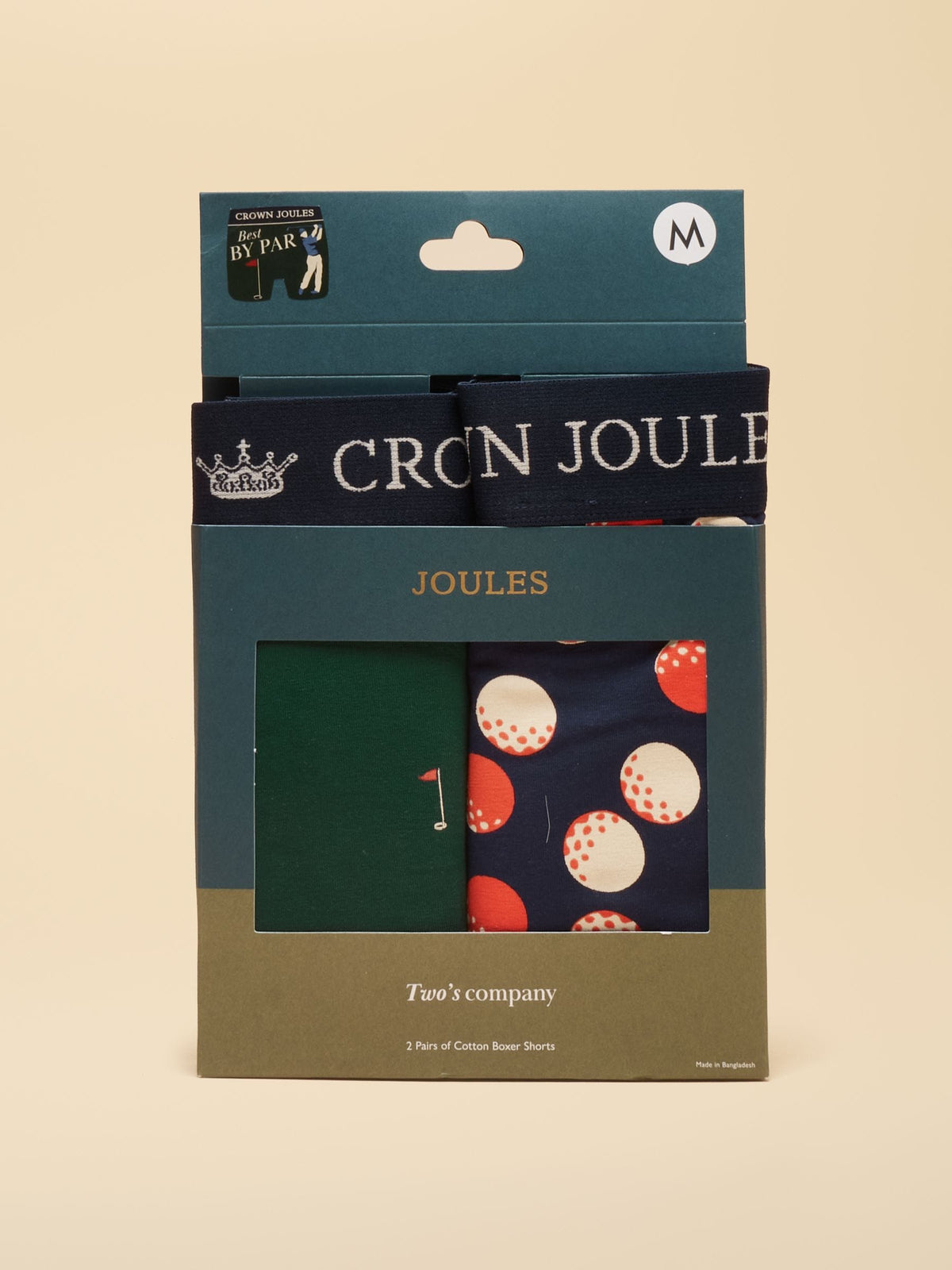 Dsiney Kidz - Joules Best By Par Green/Navy Cotton Jersey Boxer Shorts 2 pack image 4