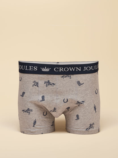 Dsiney Kidz - Joules Not My First Rodeo Navy/Grey Cotton Jersey Boxer Shorts 2 pack image 2