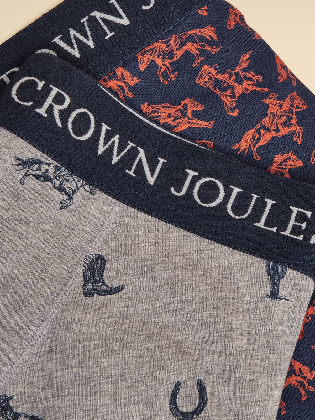Dsiney Kidz - Joules Not My First Rodeo Navy/Grey Cotton Jersey Boxer Shorts 2 pack image 5