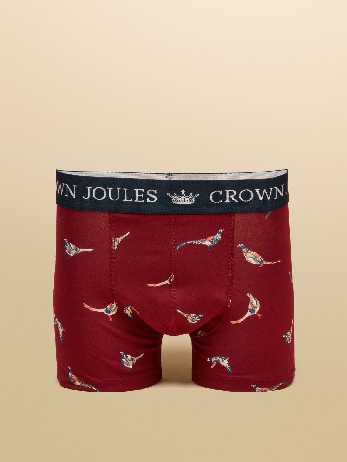Dsiney Kidz - Joules Pheasantly Suprised Navy/Burgundy Cotton Jersey Boxer Shorts 2 pack image 3
