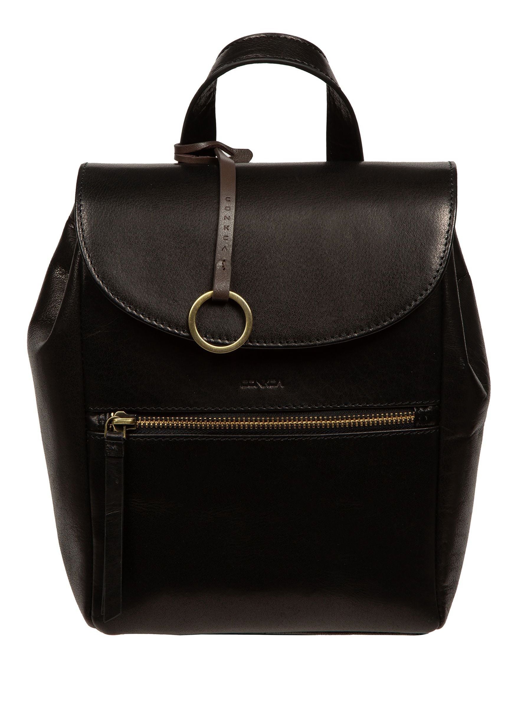 Conkca Black Belle Leather Backpack image 1