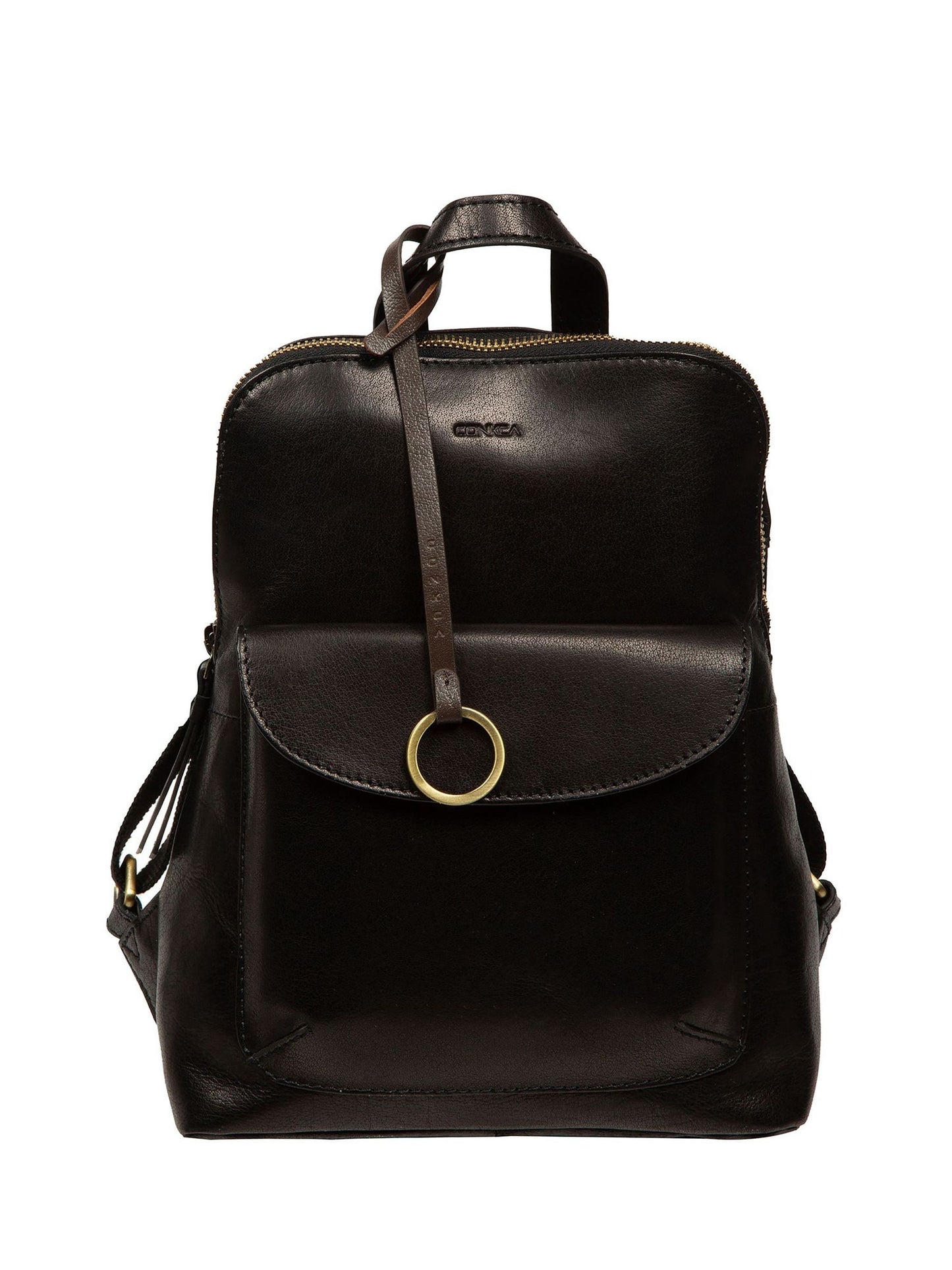 Conkca Black Brielle Leather Backpack image 1