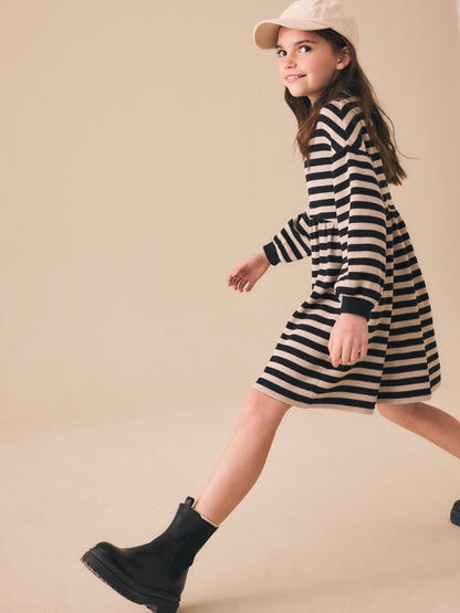 Monochrome Cosy Rib Jumper Dress (3-16yrs) image 2