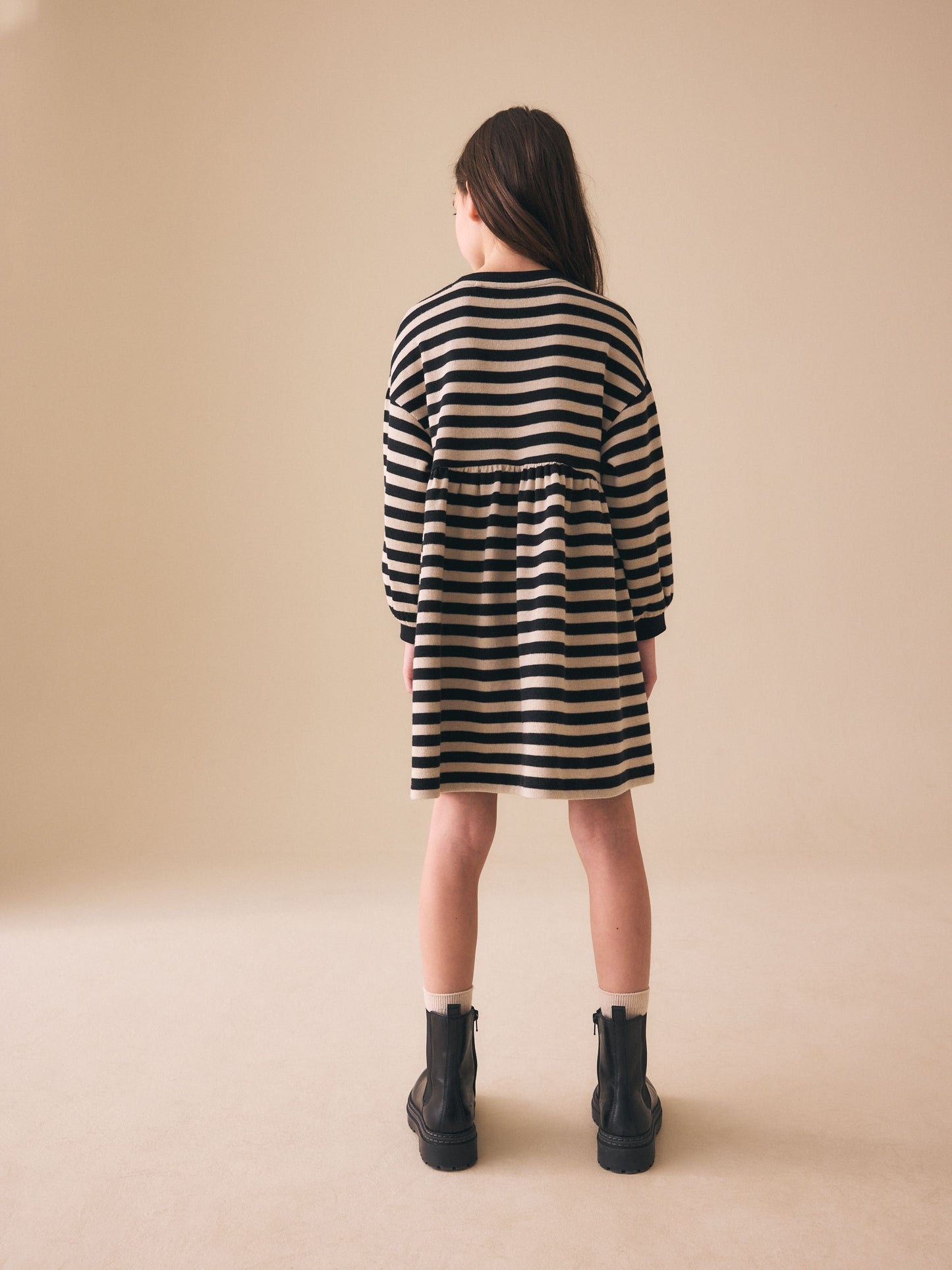 Monochrome Cosy Rib Jumper Dress (3-16yrs) image 3