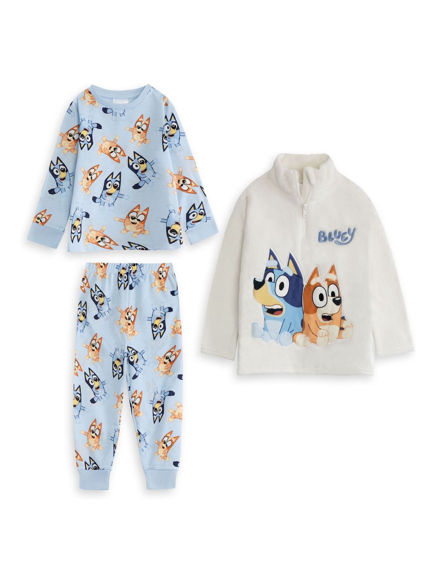Vanilla Underground Blue Bluey Long Sleeve Long Leg Pyjamas Set 3 Piece image 1